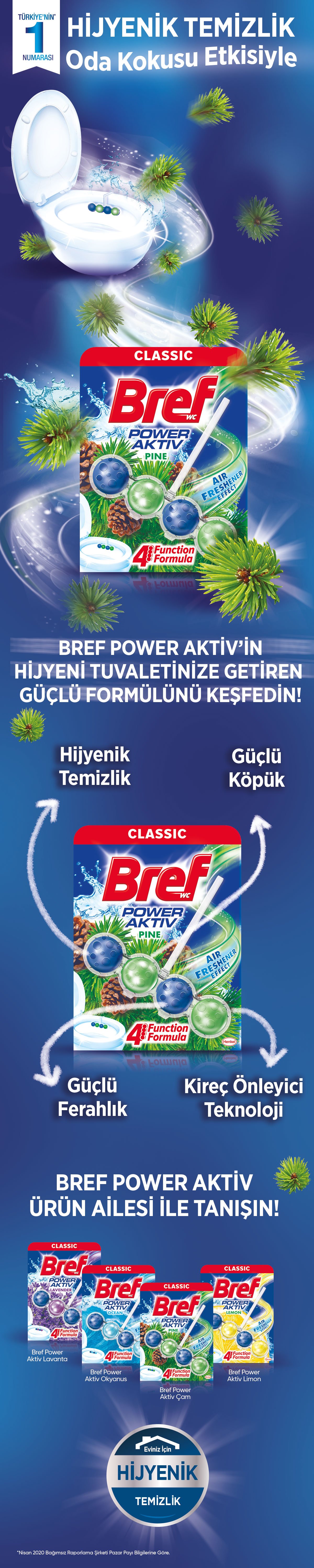 Bref Power Aktiv Katı Tuvalet Bloğu Çam İkili